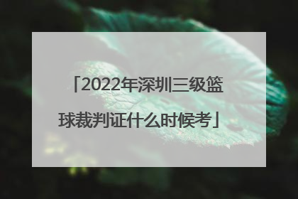 2022年深圳三级篮球裁判证什么时候考