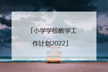 小学学校教学工作计划2022